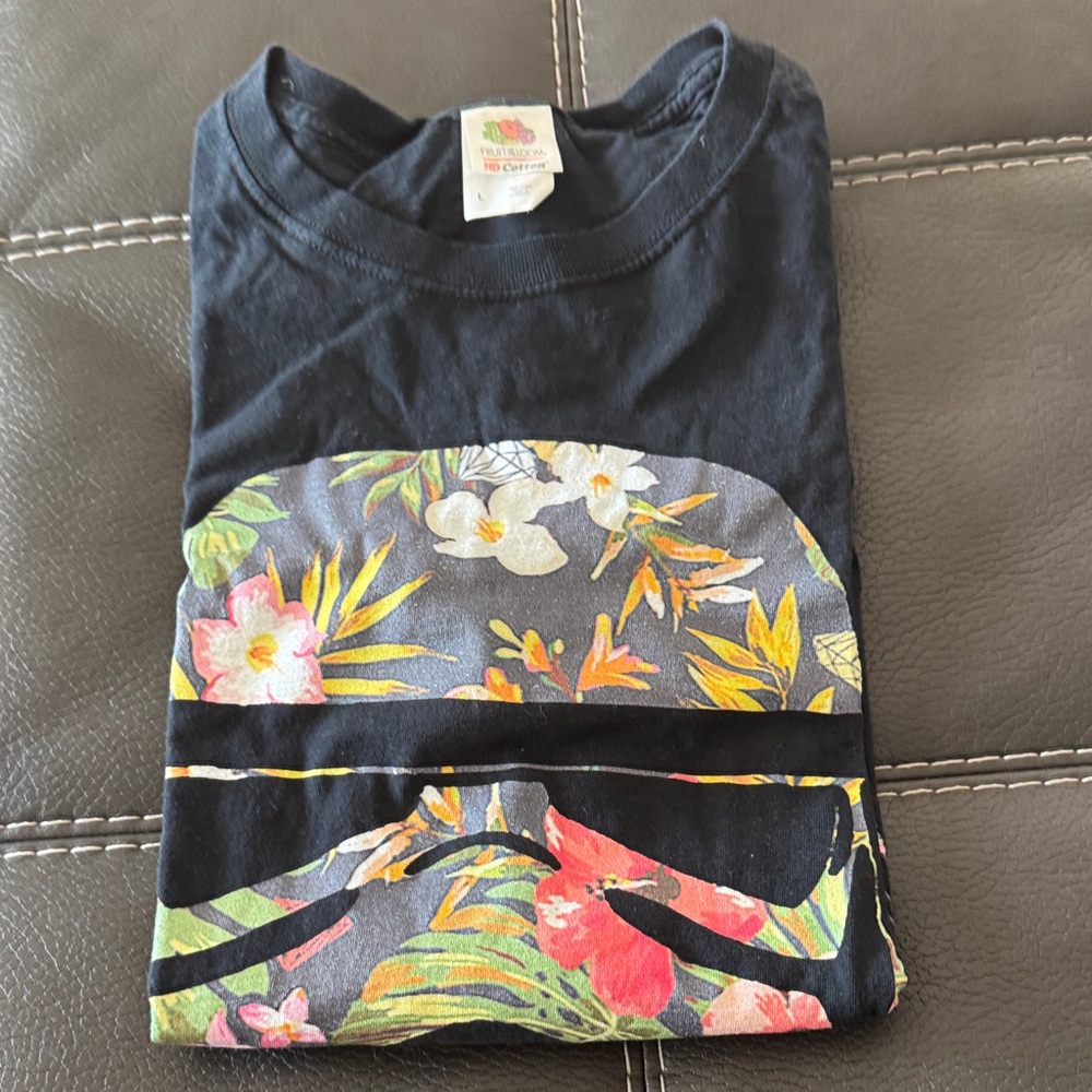 Star Wars Black T-Shirt with Floral Design